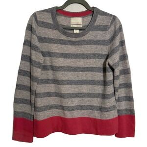 Cynthia Rowley Cashmere Striped Preppy Minimalist Classic Office Sweater Large